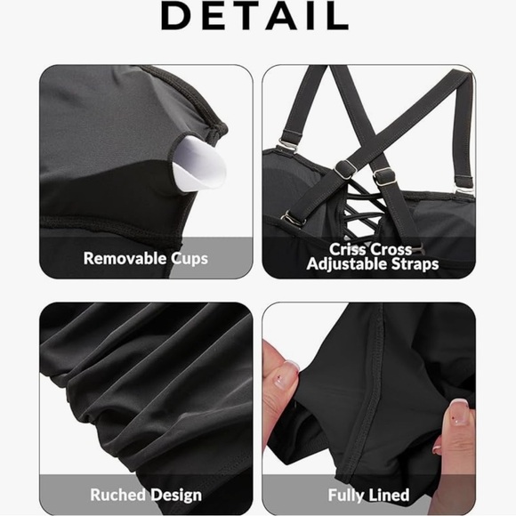 Yonique Women Plus Size One Piece Swimsuits Tummy Control Bathing Suits Size 18W - Picture 3 of 12